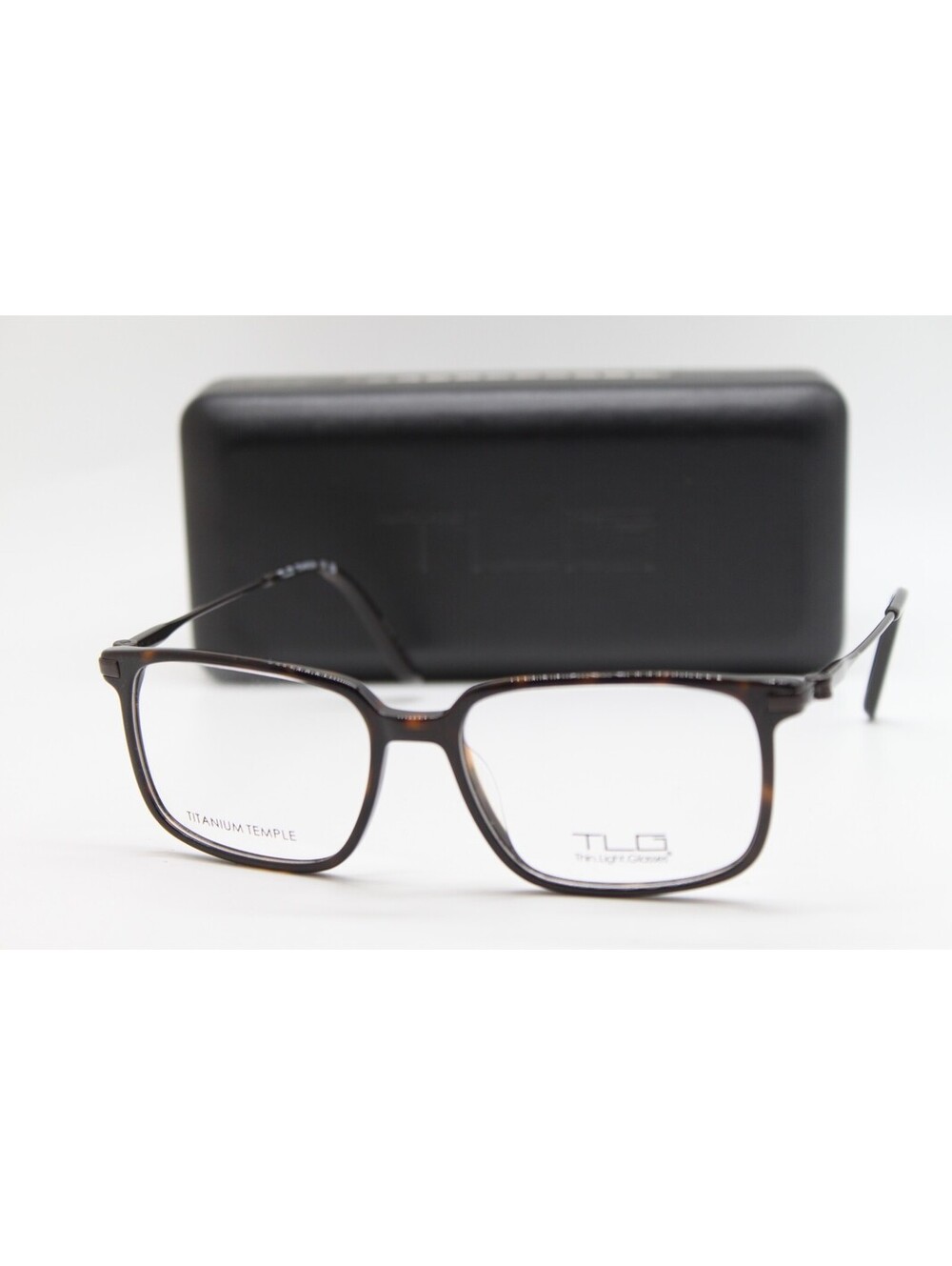 NEW TLG TITANIUM NU080 C01 DARK TORTOISE BROWN AUTHENTIC EYEGLASSES W/CASE 53-16